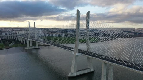 Vasco da Gama Bridge Stock Footage 113013375