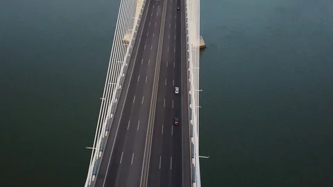 Vasco da Gama Bridge - Lisbon - Portugal Stock Footage 75058374