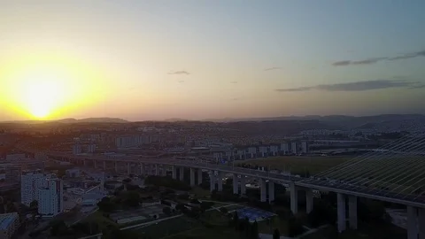 Vasco da Gama Bridge - Lisbon - Portugal Stock Footage 75058495