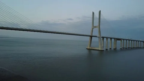 Vasco da Gama Bridge - Lisbon - Portugal Stock Footage 75059568