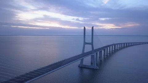 Vasco da Gama Bridge Lisbon Portugal Stock Footage 129039933