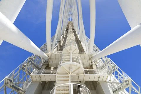Vasco da Gama Tower along the Tagus River, Detail of the metallic structure, Stock Photos