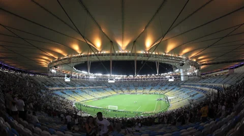 Vasco defeats Fluminense 3 x 1 in a football match at Maracana Stadium Stock Footage 27984817
