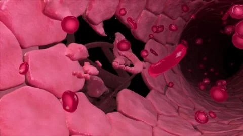 Vascular endothelial cell damage and vessel lining injury lead to rupture 스톡 동영상 344955628