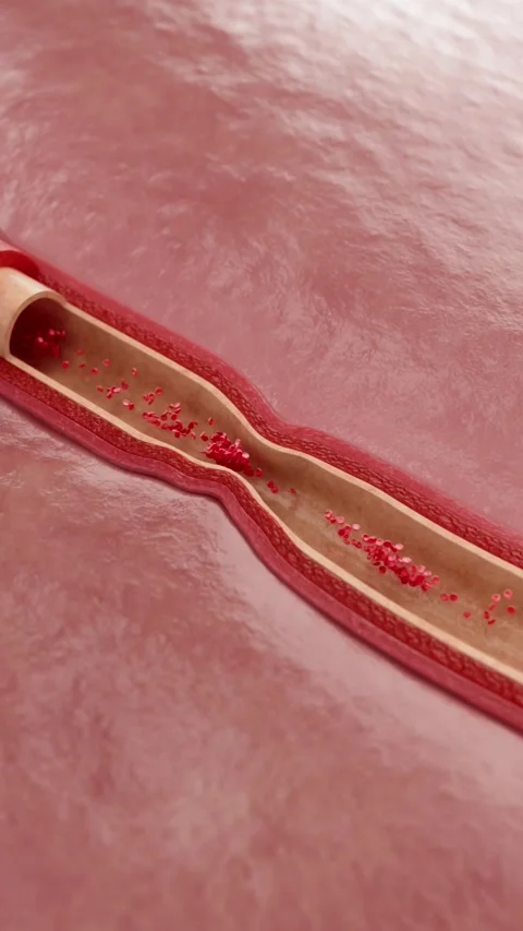 Vascular stenosis, hypertension attacks, poor coronary artery blood flow Stock Footage 345199609