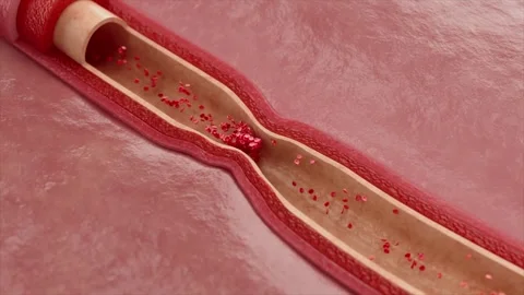 Vascular stenosis, hypertension attacks, poor coronary artery blood flow Stock Footage 345199617