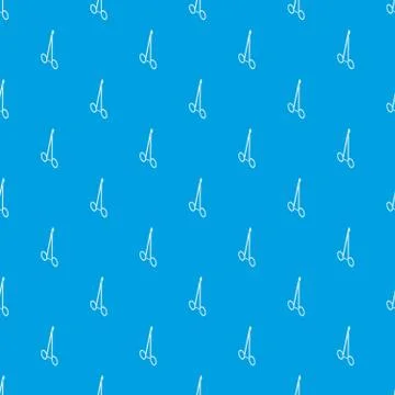 Vascullar scissors pattern seamless blue イラスト素材