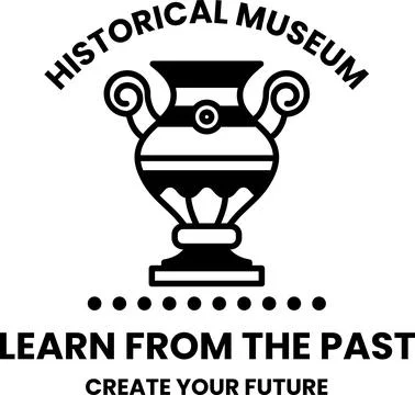 A vase with a base is the logo for a museum Illustrazione stock