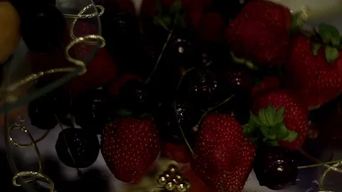 Vase with berries Stock Footage 80213084