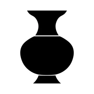 Vase black vector icon on white background Stock Illustration