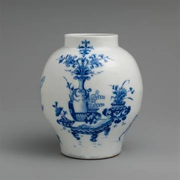 Vase ca. 16951710 attributed to Saint-Cloud factory The Saint-Cloud factory.. Stock Photos