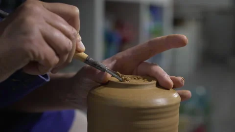 A vase of ceramic turning around Stock Footage 232676713