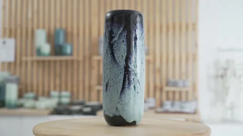 A vase of ceramic turning around Stock Footage 232677127