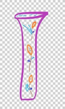 Vase drawn on a transparent background Stock Illustration
