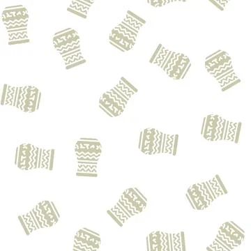 Vase egypt glyph vector seamless pattern Stock Illustration