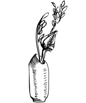 Vase with flowers Stock Illustration