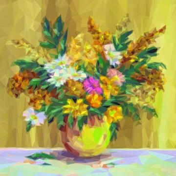 Vase with Flowers Illustrazione stock