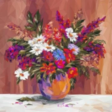 Vase with Flowers Stock Illustration