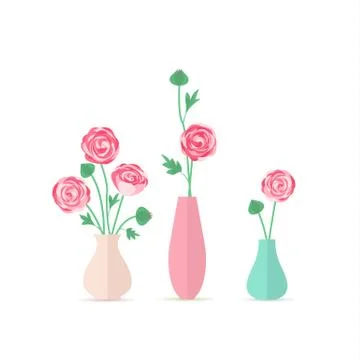 Vase of flowers Stock Illustration