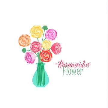 Vase of flowers Stock Illustration