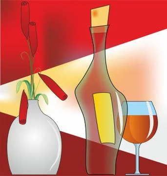 Vase with flowers Stock Illustration