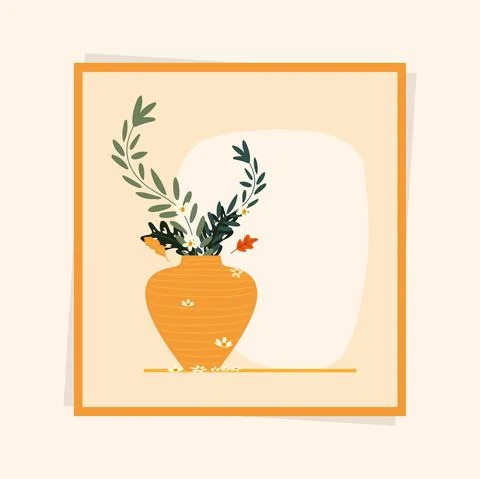 Vase with flowers Stock Illustration