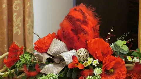 A vase of flowers on a table Video stock 129579486