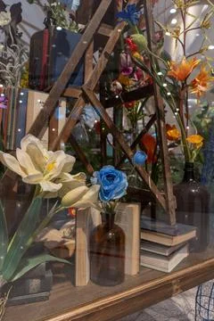 A vase of flowers on a table Stock Photos