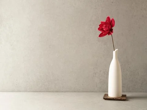 Vase with flowers on the table Stock Photos