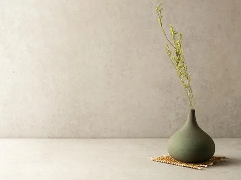 Vase with flowers on the table Stock Photos