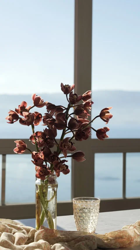 Vase with flowers, vertical video Stock Footage 233167027