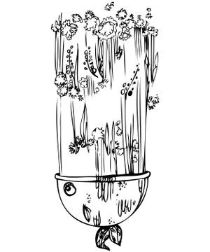Vase in the form of fish Stock Illustration