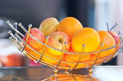 Vase with fruit. Stock Photos