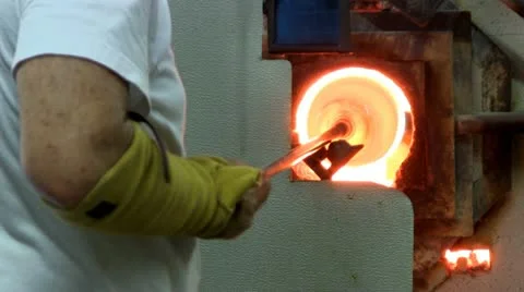 Vase in glory hole Stock Footage 12300376