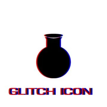 Vase icon flat. Stock Illustration