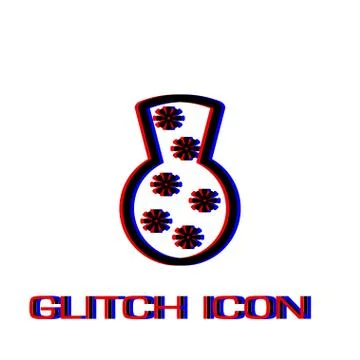 Vase icon flat. Stock Illustration