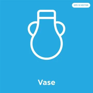 Vase icon isolated on blue background Free Stock Illustration
