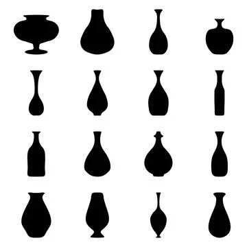 Vase icon set. Pottery vector Stock Illustration