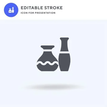Vase icon vector, filled flat sign, solid pictogram isolated on white, logo i Illustration