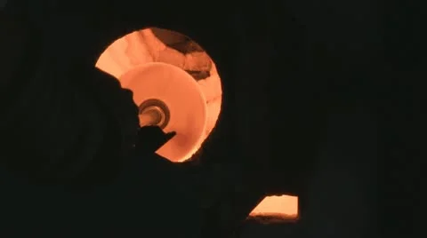Vase inside furnace Stock Footage 12305877