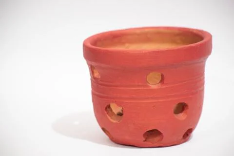 A vase made with soil. Foto stock