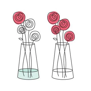 Vase of Roses Stock Illustration