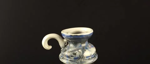 Vase Rotates On Podium Stock Footage 307305381