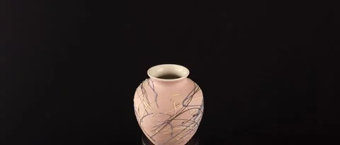 Vase Rotates On Podium Stock Footage 307305386