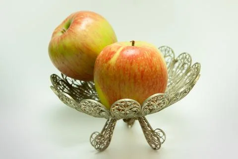 Vase with two apples Stock Photos