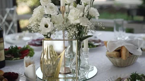 Vase with white flowers Stock Footage 302309766