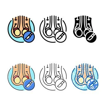 Vasectomy surgery color clean icon vector Stock Illustration