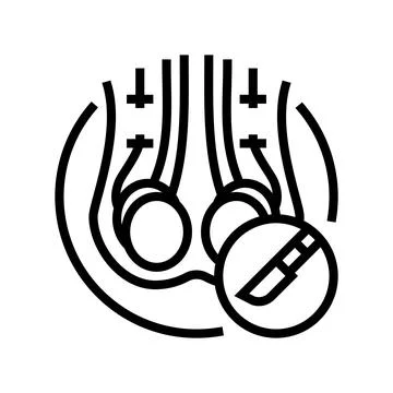 Vasectomy surgery line icon vector illustration Ilustração Stock