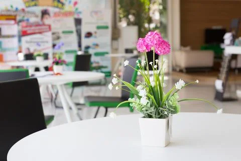 Vases artificial flowers Stock Photos