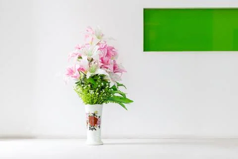 Vases artificial flowers Stock Photos